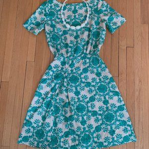 Vintage 60s silk floral dress XS